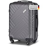 Xonic Design Reisekoffer - Hartschalen-Koffer mit 360° Leichtlauf-Rollen - hochwertiger Trolley mit Zahlenschloss in M-L-XL oder Set(Dunkelgrau, M)