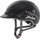 uvex kidoxx - Leichter Kinder-Reithelm - individuelle Größenanpassung - optimale Belüftung - happyhorse Black mat 3XS-XS