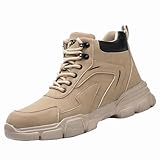 Trekking- & Wanderschuhe Für Herren Stiefeletten Chunky Sneaker - High Top Trend | Freizeitschuhe Khaki - Sport | Bergschuhe Herren | Atmungsaktive und bequeme weiche Sohle | Größe 36 bis 46