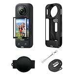 FloraVigo Kamera-Schutzset für Insta 360 X5, inklusive Silikonhülle, Silikon-Objektivabdeckung und Displayschutz aus gehärtetem Glas