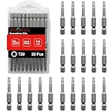 BAKESHU T20 Bit x 20Stück, Torx Bit T20 1/4' Sechskant-Antrieb (Länge: 50mm)