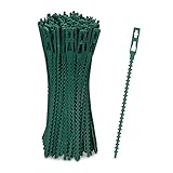 Relaxdays Pflanzenbinder, 200er Set, 14 cm, verstellbare Pflanzenhalter, wiederverwendbar, Befestigung Pflanzen, grün