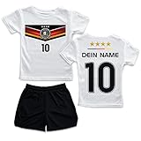 DE FANSHOP Kinder Personalisiertes Deutschland Trikot Set 7D