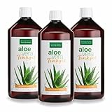 Sanct Bernhard Aloe Vera Drink (3x 1L) Aus dem unverdünnten Aloe Vera Saft frischer Pflanzen | Trinkgel von der Barbadensis Miller Pflanze | Höchste Qualität | Naturprodukt | Made in Germany