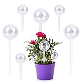 Pflanzenbewässerungskugeln 6er Set, Farbe Glas Dosierte Selbstbewässerungskugeln Pflanzen u. Blumen, Klarglas-Pflanzenbewässerungsbirnen, bewässerungsgeräte für den Innen- und Außenbereich, Hausgarten