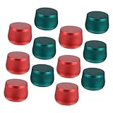 VICASKY 12 Stück Teiliges Runde Blechdosen mit Deckel Aufbewahrungsdosen aus Hochwertigem Weißblech Luftdicht Verschließbar als Teedosen Süßigkeiten Schmuckbehälter Farbig Rot Grün