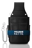 FLEXIBILITE® Profi Kellnertasche Leder | Holster Tasche (15 x 23 cm B x H) | Gürteltasche Leder | Gastronomie Zubehör | Hochwertige Kellnerholster Echt Leder