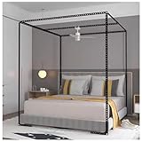 Betthimmel-Gestell für Queen-Size-Bett, mit Moskitonetz, 4 Pfosten, Halterung und Himmelstangen für ultimative Privatsphäre und Komfort, perfekt für stilvolle Schlafzimmer-Dekoration
