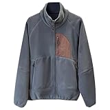 Generisch Fleecejacke Herren Fleece Thermo Winterjacke Leichte Rollkragen Herrenjacke mit Mehrere Taschen Oversize Kuschelig Übergangsjacke Fleecemantel für Bergsteigen Wandern Unisex