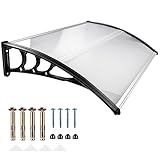 Türüberdachung, Wasserdichte Haustür-Vordach, 120 * 80 * 23 cm Gartenüberdachung, Regenmarkise Geeignet für Tür Veranda, Outdoor, Dach, Terrasse (Schwarz)