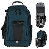 Rollei Fotoliner Ocean M: Kamerarucksack aus 43 recycleten PET-Flaschen, inkl. Regenschutz, Handgepäck-geeignet,petrol