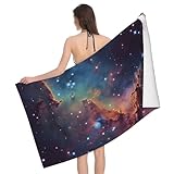 bnmklda Space Galaxy bedrucktes Mikrofaser-Strandtuch, schnelltrocknend, 80 x 130 cm, weiches, leichtes Badetuch für Reisen, Urlaub, Schwimmen, Picknick