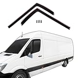 | GP Windabweiser Regenabweiser Passend Für Sprinter W906 2006-2018, Schwarz, Getönt, Set 2-Teilig, Aerodynamisch, Einfache Montage, Befeistigung mit Clips