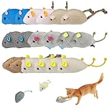Lixiluxia 18 Stück Katzenminze Spielzeug, Katzenspielzeug Maus, Katzenspielzeug mit Katzenminze, Spielmaus für Katzen, Mäuse Plüsch Spielzeug, Katze Spielmaus für Katzen und Kätzchen(8 Farben)