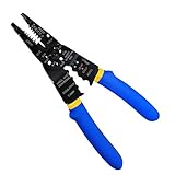 S&R Multi-Tool Kabel-Abisolierer, Cutter, Crimper 210 mm mit Ergo-Griff, Crimpzange Abisolierwerkzeug, Entmanteler, Kabelwerkzeug für 10-22AWG