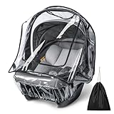 bemece Universal Regenschutz Babyschale, Regenschutz für Babyschale, Bequemes Zugang Rolltor und Trageöffnung, Gute Luftzirkulation, Transparent