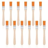 ZEYIYER 12 Stück Pinsel Klein, 13,5 x 1,2 cm Pinsel Lack, Flachpinsel Weiche Borste mit Holzgriff Trim Malerei Pinsel Werkzeug Lasurpinsel für Farben Kunst Malerbedarf Lacke Malerei DIY Aquarell