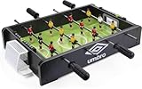 Umbro Kickertisch - Tischfußball - mit 12 Spielern - Inkl. 2 Tischkicker Bälle - Schwarz