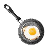 Tutamaz Pfanne Klein, 12 cm Mini Pfanne induktion, Mini Bratpfanne für Spiegeleier, mit Griff, Tragbar Omelettpfanne Spiegeleipfanne Frying Pan Eierpfanne für Camping,Kochen,für Gasherd,Induktionsherd