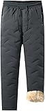 Fleecegefütterte Thermohose for Herren, Warm, for Den Winter, Mit Reißverschlusstaschen, Jogginghose, Aktiver Kordelzug(Gray,XX-Large)