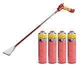 ROTHENBERGER Industrial Unkrautbrenner PREMIUM inkl. 4 Multigas 600 ml | Unkrautvernichter | Abflammgerät | Brenner | Gasbrenner | extra breiter Brennerkopf | 900°C Flammentemperatur