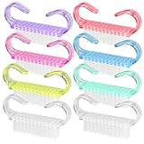 8 Stück Nagelbürste, Abeillo Fingernagelbürste, Handgriff aus Kunststoff, Fingernagel Peeling Reinigungsbürsten, Maniküre Staubbürste Pediküre Schrubben Werkzeug für Zehen und Nägel (7 Farben)