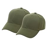 Baseballkappe, 2 Stück, für Sommer, Outdoor, einfarbig, für Herren, Sport, Damen, Freizeit, Sommer, Mütze, Baseballkappe, Wolle, Baseballkappe, armee-grün, Einheitsgröße