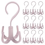 DOITOOL 10 drehbare Kleiderbügelhaken mit Vier Krallen: 360-Grad-Drehhaken, platzsparender Organizer für den Schrank – Aufbewahrungshalter für Taschen, Geldbörsen, Schals, Krawatten, Gürtel