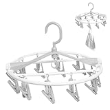 Wäscheständer – Wäscheständer mit mehreren Klammern für den Innen- und Außenbereich, tragbar und faltbar, platzsparend, starkes Design für Kleidung, Lufttrocknung, ideal für Badezimmer, Balkon, Reisen