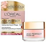 L'Oréal Paris Rosé-Tagespflege für Frauen: für eine ebenmäßige & strahlende Haut mit Pfingsrosen-Zellen, Calcium und Vitamin B3, mit einfacher Anwendung, Age Perfect Golden Age1x 50ml