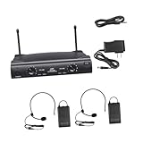 Toyvian 2 2 drahtloses Dual-UHF-Mikrofonsystem Headset mikrofon kopfbügelmikrofon Professional Microphone mikrofon für Headset UHF Microphone System dual Channel Microphone Black