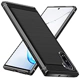 ivoler Silikon Hülle für Samsung Galaxy Note 10 4G / 5G, [Militärischer Schutz] Stoßfest Handyhülle, Dünne Weiche Flexible TPU Kratzfest Schutzhülle Anti-Fingerabdruck Case Cover, Schwarz
