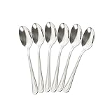 com-four® 6x Teelöffel aus Edelstahl - stilvolles Tafelbesteck im schlichten Design - Kaffeelöffel - Dessertlöffel - Teeservice - 13,7 cm