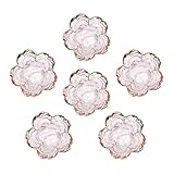 Verve Jelly Dip Schälchen 6 Stück Kirschblüten Teebeutelhalter Snackschale mit rosa Blumenmuster Sushi Saucenschalen in Sakura Form, Kerzenhalter, kleine Gewürzschalen aus Glas für Eiscreme, Desserts