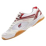 JiuQing Tischtennisschuhe Für Herren Damen Für Hallenplätze rutschfest Atmungsaktiv Für Tennis- Und Pickleball-Training,Rot,39 EU