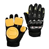Zktfyshk Outdoor Gleithandschuhe Downhill Longboarding Skate Handschuhe Longboards Schutzhandschuhe Slide Turn Handschuhe mit Slider Pucks