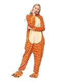 Joy Start Erwachsene Onesie Tier Pyjamas Unisex Karneval Halloween Cosplay Kostüm Nachtwäsche (Tigger, Large)