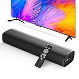 Soundbar für TV Geräte , 56W Lautsprecher mit Bluetooth 5.3/ARC/OPT/AUX – Wandmontierbares Heimkino-Surround-Sound-System Kleine Sound Bar für PC/Fernseher/Gaming/Projektoren mit 3 EQ-Modi (Black)