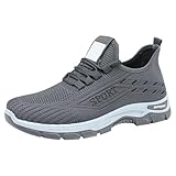 Mesh-Sneaker für Herren, rutschfeste atmungsaktive Sportschuhe, leichte Outdoor-Schlupfschuhe, Trekkingschuhe, bequem, Joggen, Wanderschuh, Fitness, Workout, Sportschuhe, breite Passform