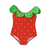Kleinkind Baby Einteiler Badeanzug Sport Niedlich Hohe Taille Bikini Set Badeanzug Badeanzug Baby 92 (Red, 12-18 Months)