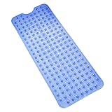 100 x 40 cm Badematte Rutschschutz, Badezimmer Badewanne Matten für Wanne, Maschinenwaschbare Duschmatte für Kinder und Ältere (Dunkelblau)