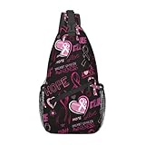 FHSUISN Brustkrebs-Bewusstseins-Schultertasche für Damen, Mehrzweck-Crossbody-Brusttasche, Sporttasche, für Wandern, Reisen, Brustkrebsbewusstsein-a323, Einheitsgröße, Sling-Rucksäcke