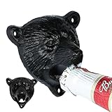 Duroecsain Wandmontierter Flaschenöffner, Flaschenöffner mit Bärenzahnbiss, Wandhalterung für Bieröffner für Garagendekoration, Höhle