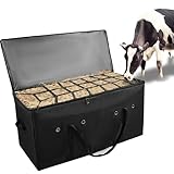 Kensbro Heutasche für Pferde, Faltbar Outdoor Heu Aufbewahrungsbeutel, Groß Heuballen Aufbewahrung Tasche mit PVC-Belüftungslöchern, 55-Loch-Netzdesign, Heuballenbeutel für Pferdebetriebe Viehzucht