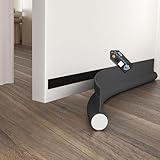 Türdichtungsstreifen 92,9 cm - Selbstklebend Zugluftstopper für türen, Einstellbar Türdichtung für die Unterseite, Schnellmontage, Innen & Außen, Blockiert Kälte & Lärm, Schwarz