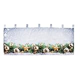 Mojawo Weihnachtsgardine LED Gardine Weihnachten Scheibengardine X-Mas beleuchtet Fenstergardine 45x120cm