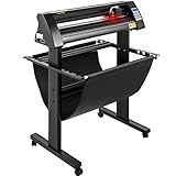 VEVOR Vinyl Schneideplotter 720 mm Folienschneider Schnittgeschwindigkeit 800 mm/s Max. Schnittstärke 3 mm LCD-Anzeige Schrittmotor Schneide Druck Plotter Halbautomatisch 19,7 kg 375mm Cutter Schwarz