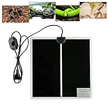 FIPASEN Terrarium Heizmatte, Reptil Heizmatten mit Temperaturregelung für Reptilien Schildkröten Schlangen Eidechse Gecko Einsiedlerkrebs Amphibien -Abnehmbares Heizkissen (14W:28x28CM)