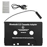 Auto Audio Bluetooth Kassette zu AUX-Empfänger, Kassetten Adapter für Autoradio, 5.0 Audio Kassetten für das Auto, KFZ-Kassettenadapter mit Smartphones, Tablets, MP3-Player, Schwarz