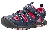 KangaROOS Mädchen K-Trek Sandale, dk navy/fandango pink, 34 EU